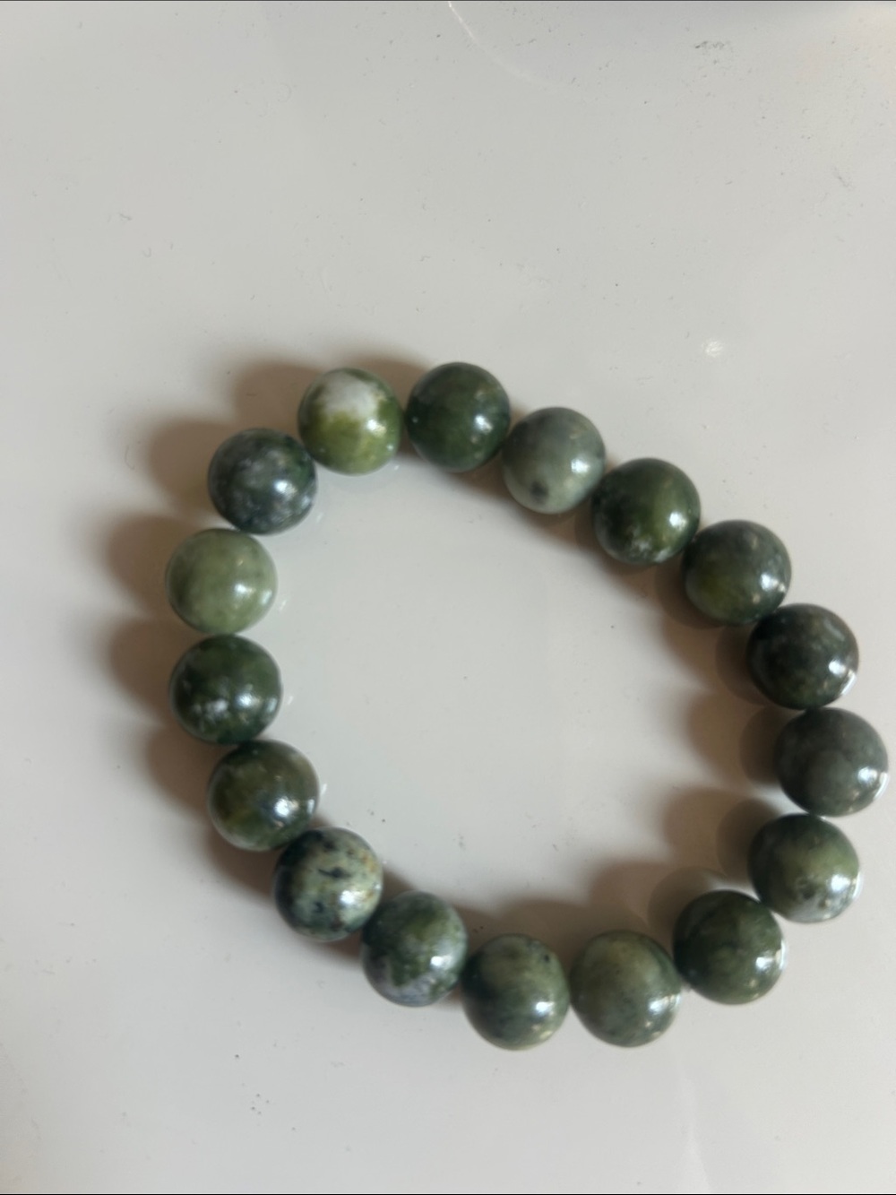 Green serpentine Natural Stone Bead Bracelet